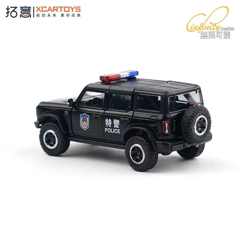 

Xcartoys 1:64 Модель тактического полицейского автомобиля Bronco 6-го поколения, литая под давлением