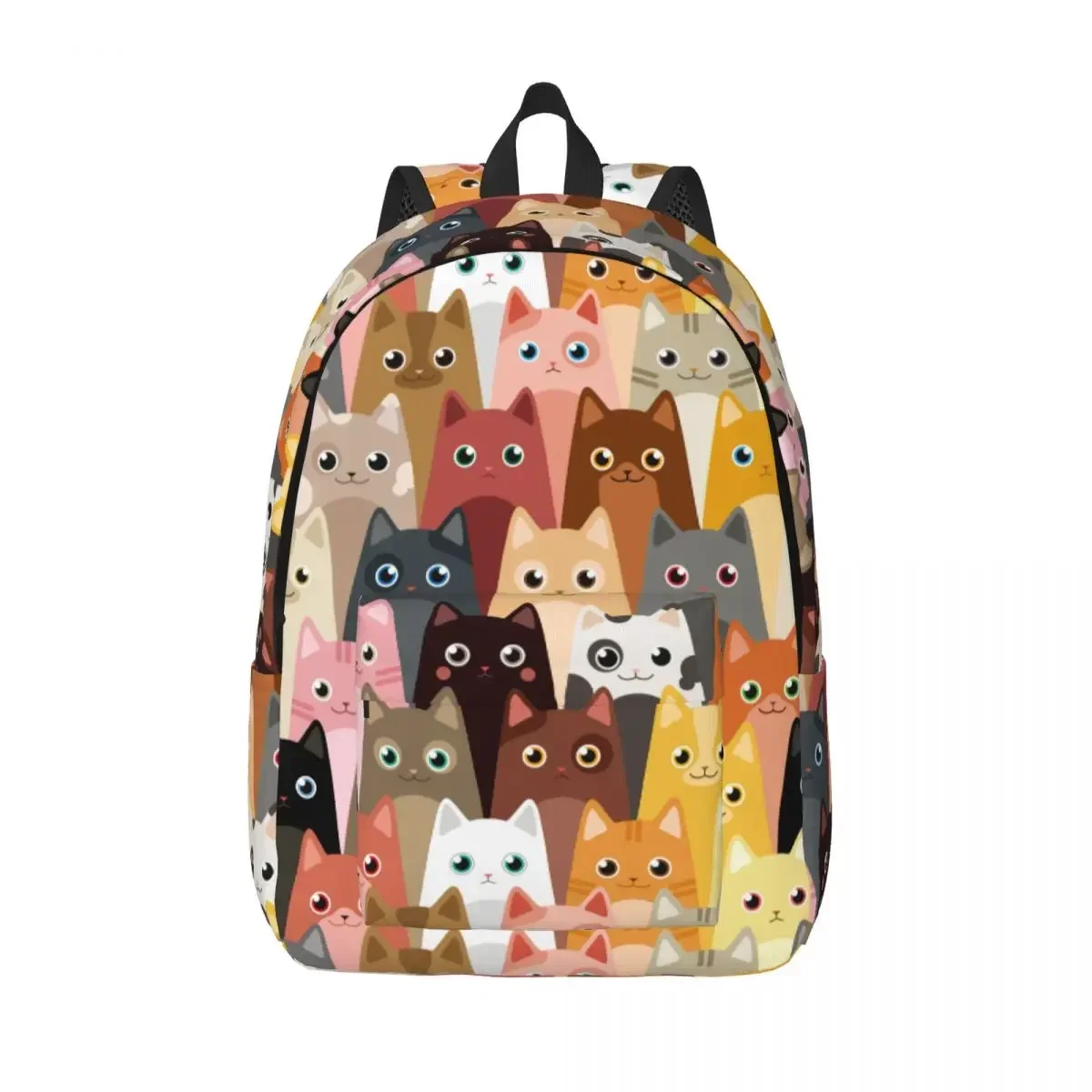 

Cute Cartoon Cat for Teens Student School Bookbag Canvas Daypack Middle High College Lightweight Rucksack for Travel Hiking