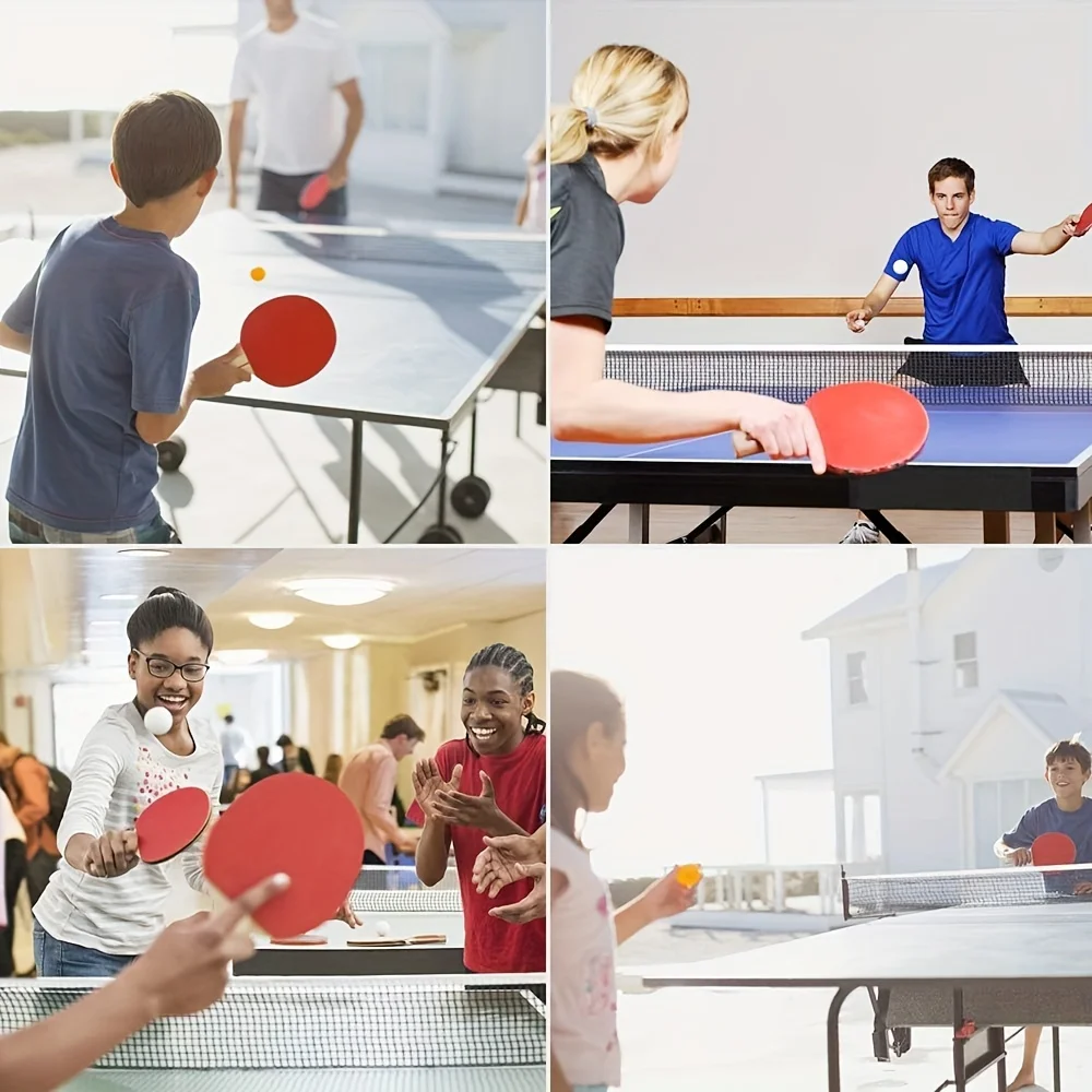 Tênis de mesa Ping Pong Paddle Set, Portátil com rede retrátil, Raquetes, Bolas e Bolsa de Transporte, Presente para jogos internos e externos