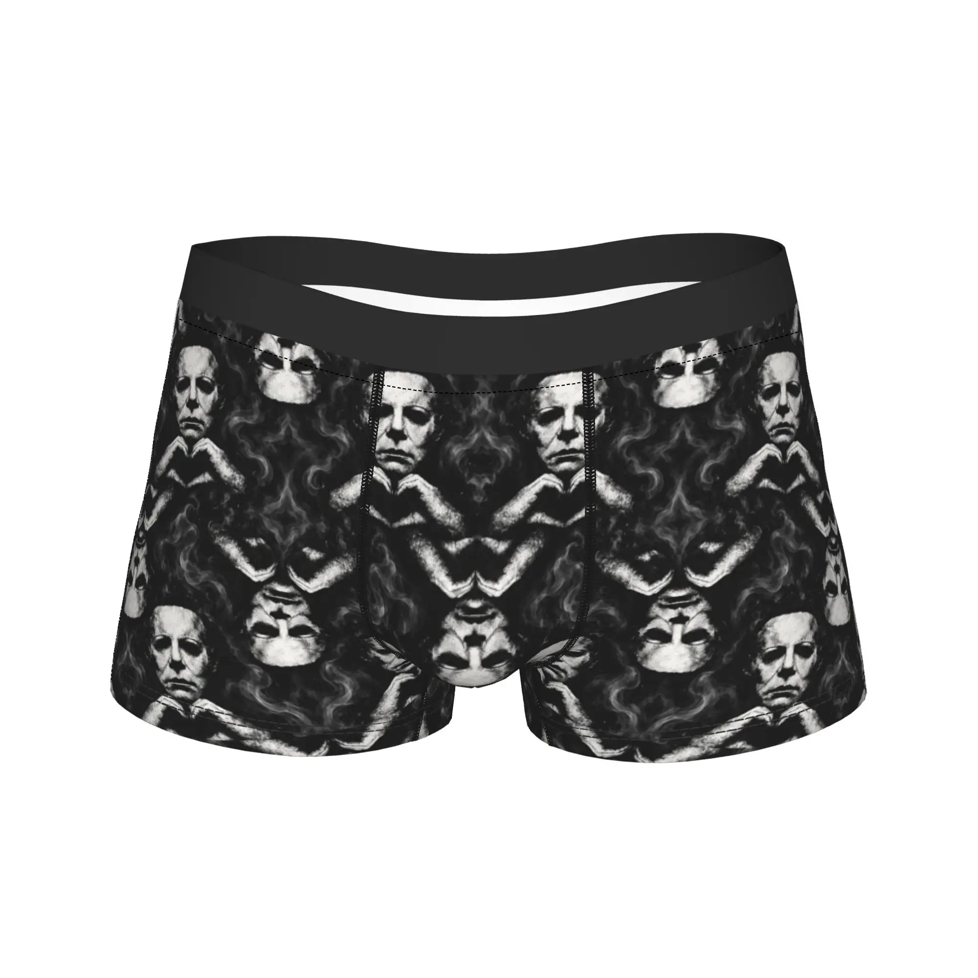Slasher Heart Hands Halloween Masked Horror Shorts Briefs Underwear High Quality Man Sexy Soft Boxer Shorts Plus Size Underpants