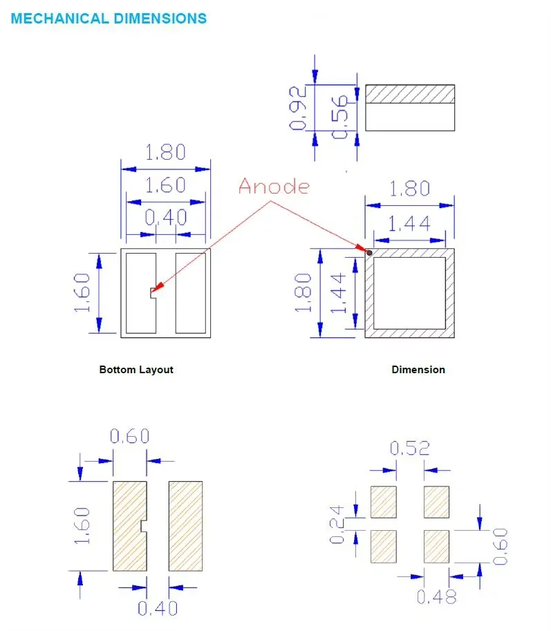 20 قطعة للسيارات LED كشافات المصابيح الأمامية تطبيق CSP 1818 3 فولت 3.4 واط 5700 كيلو كول الأبيض CA18-3X