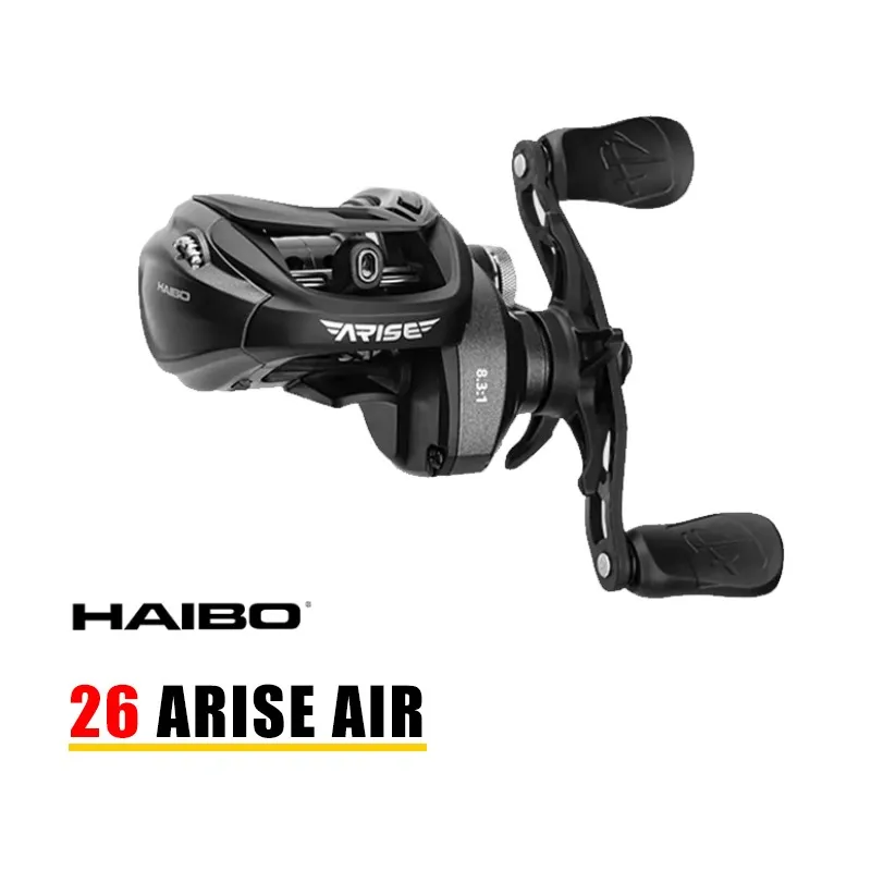 

Haibo 26 NEW ARISE AIR Fishing Reel 142g 7.2:1 8.3:1 Carbon Fiber Frame & Side Cover 11B+1RB Micro Baitcasting