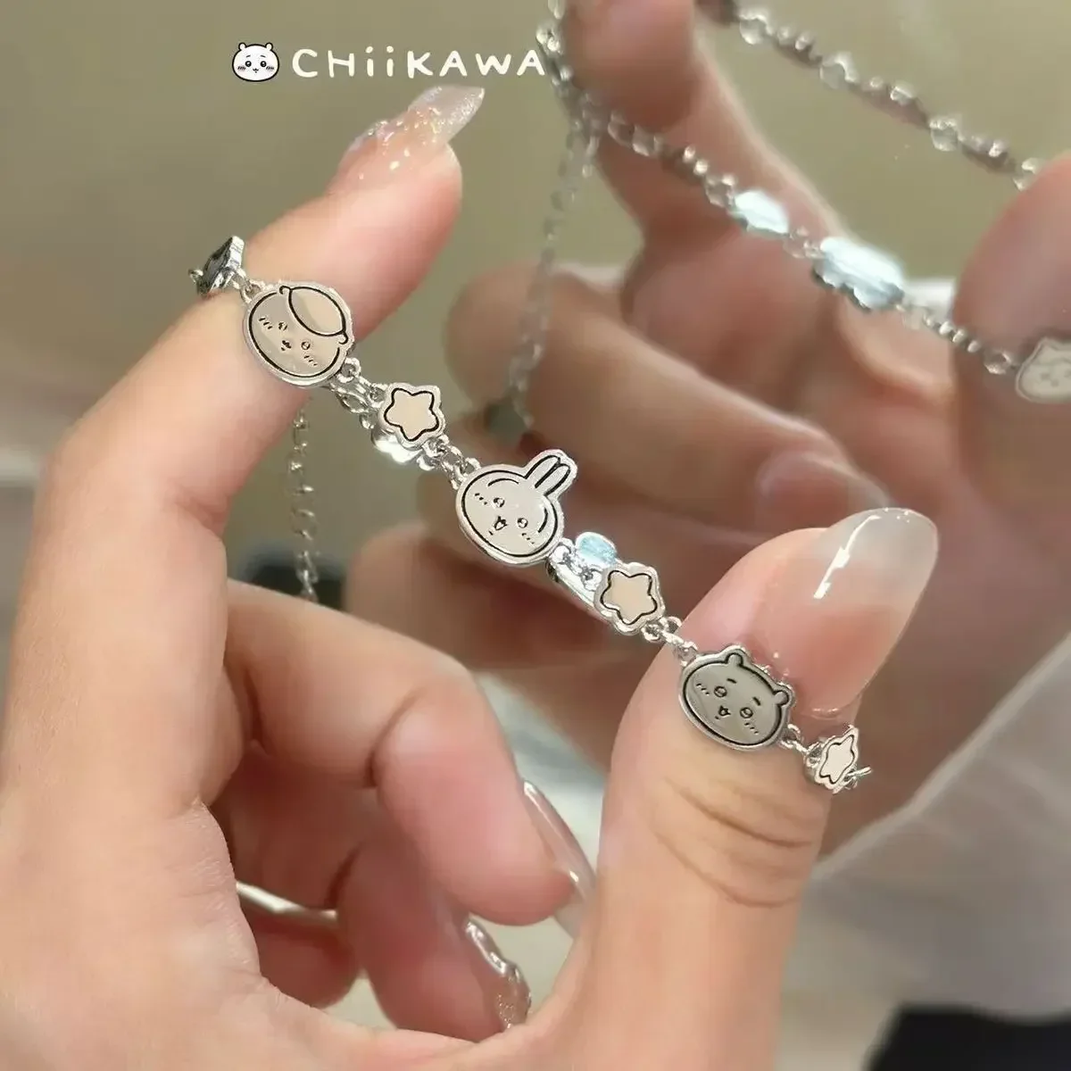 Chiikawa Perlenarmband, Usagi & Hachiware Cartoon-Handgelenkschmuck, passendes Geburtstagsgeschenk für Schülerinnen & beste Freundinnen – Detail 5