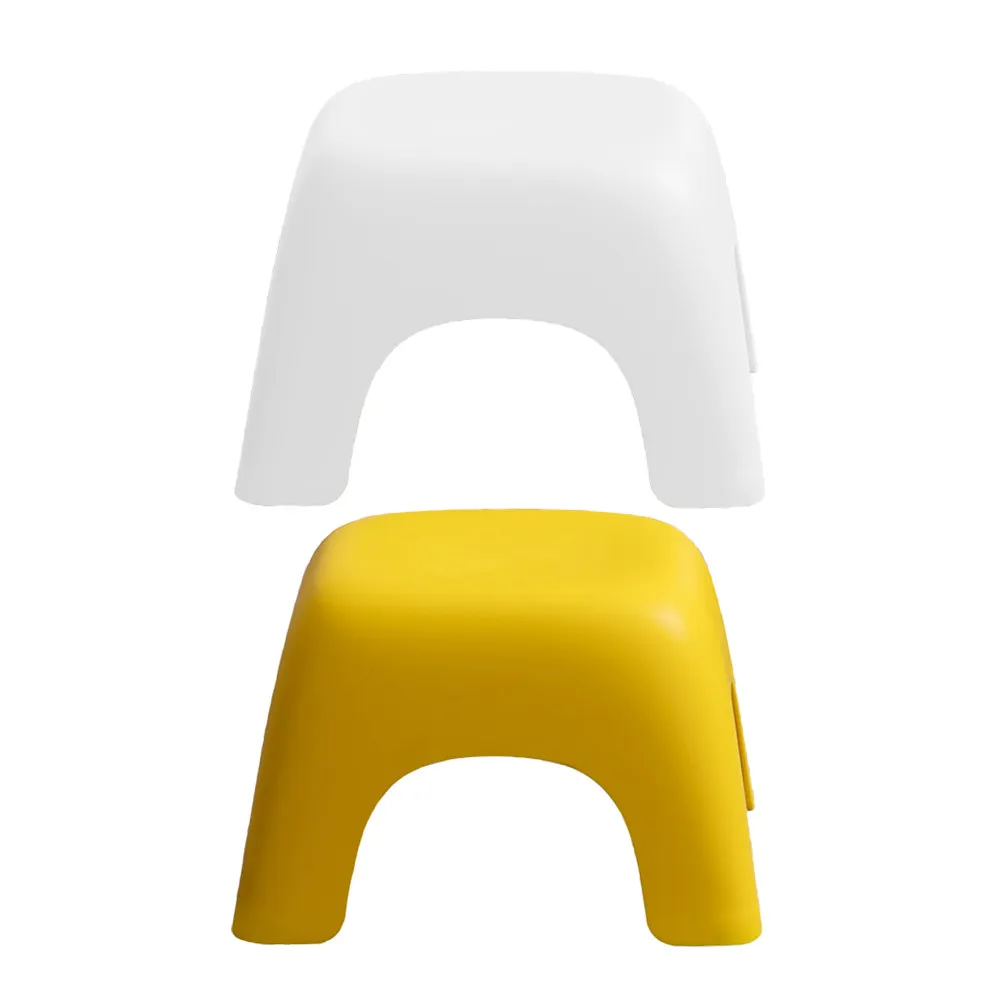 2Pcs Bathroom Toilet Stool Nonslip Plastic Step Stool White Yellow Small Footstool for Shower Shoe Changing Potty Squat Seating