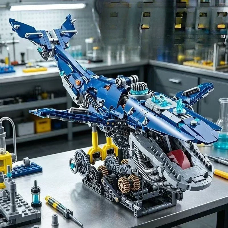 2026 New Mechanical Sea Animals Building Blocks Friends DIY Movable Whale Creative Technical MOC Desktop Decor Holiday Gift view 3
