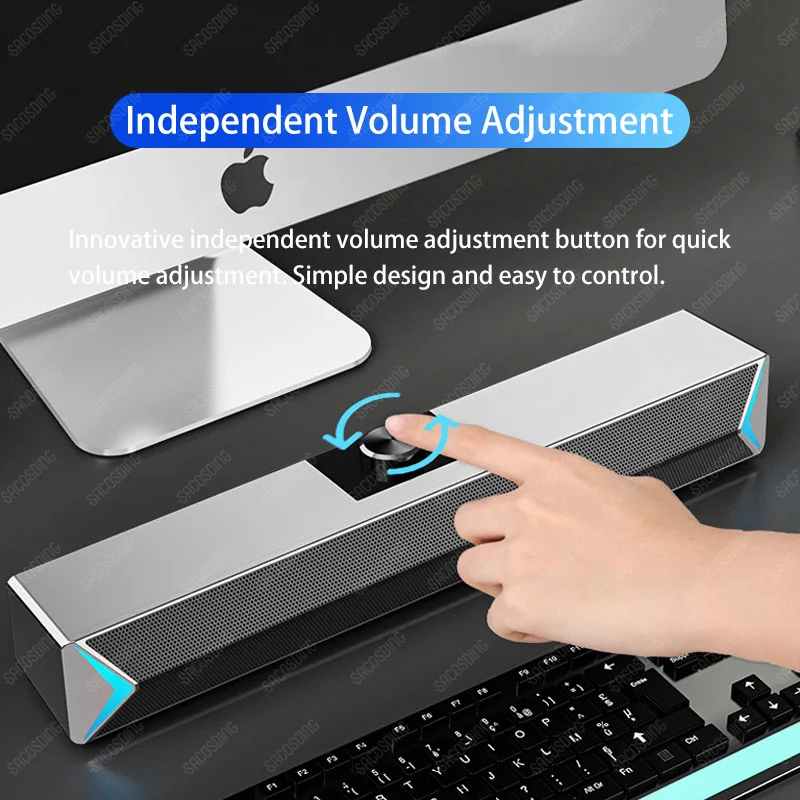 مكبر صوت لاسلكي بلوتوث للكمبيوتر الشخصي ، شريط صوت التلفزيون ، مكبرات صوت الكمبيوتر ، USB AUX ، ، نظام المسرح المنزلي ، ستيريو LED ، صوت محيطي ، سلكي