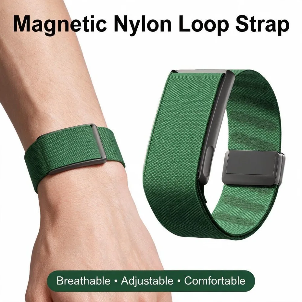 Compatible WHOOP 5.0 MG PEAK Style 2-Tone Nylon Stretch Magnetic Replacement Band Sport Wrist Strap for Men Women