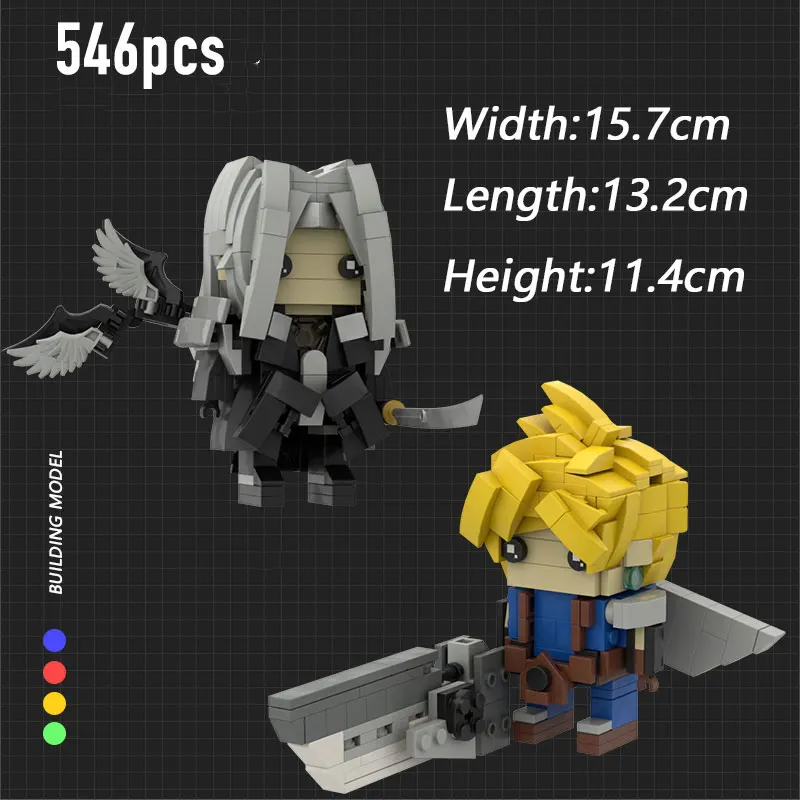 MOC Game de Fantasied Brickheadz Cloud Sephiroth Bouwstenen Set Vogels Chocobos Bricks Model Cactus Monster Kinderen Speelgoed