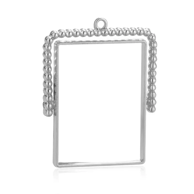 25*35mm 4pcs 아연 합금 DIY 펜 던 트 귀걸이 쥬얼리 액세서리에 대 한 손수 회전 사각형 사진 프레임 매력 펜 던 트