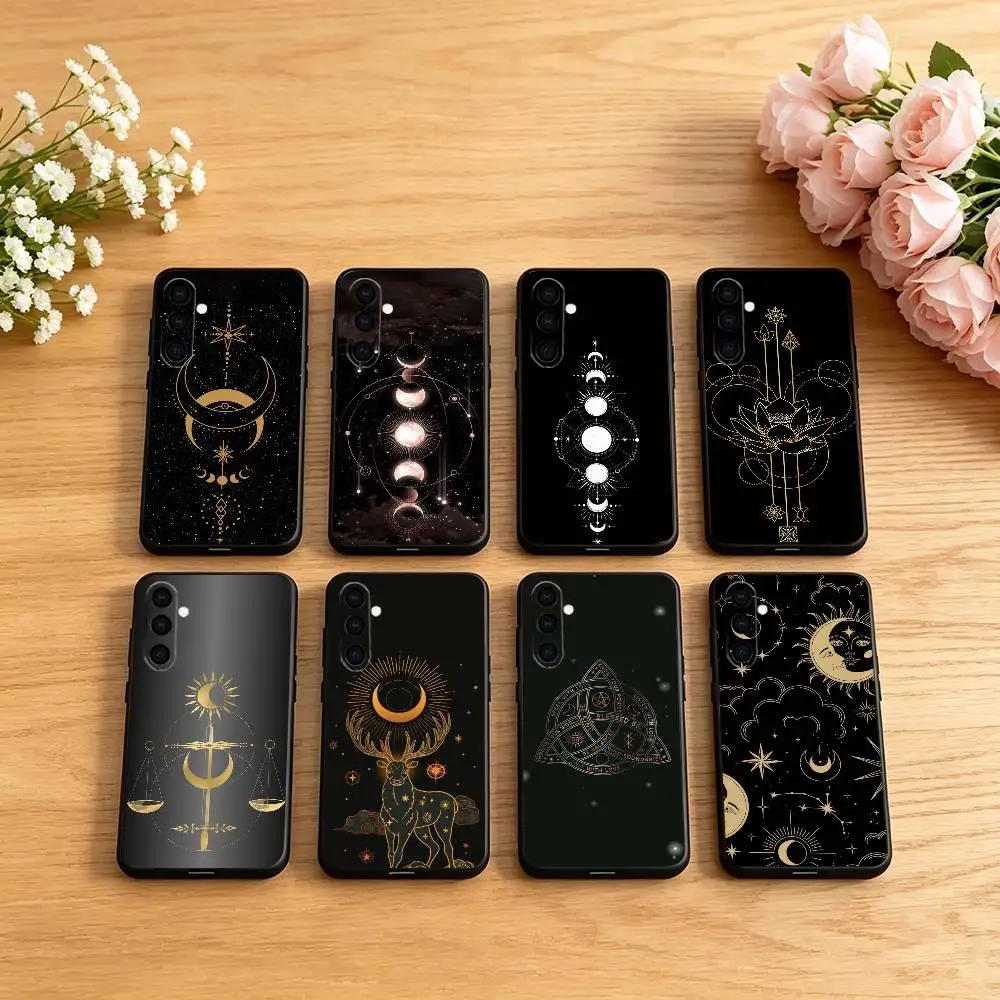 moon Tarot Mystery totem Phone Case For Samsung Galaxy A73,A72,A71,A70,A53,A52,A51,Soft Silicone Black Cover