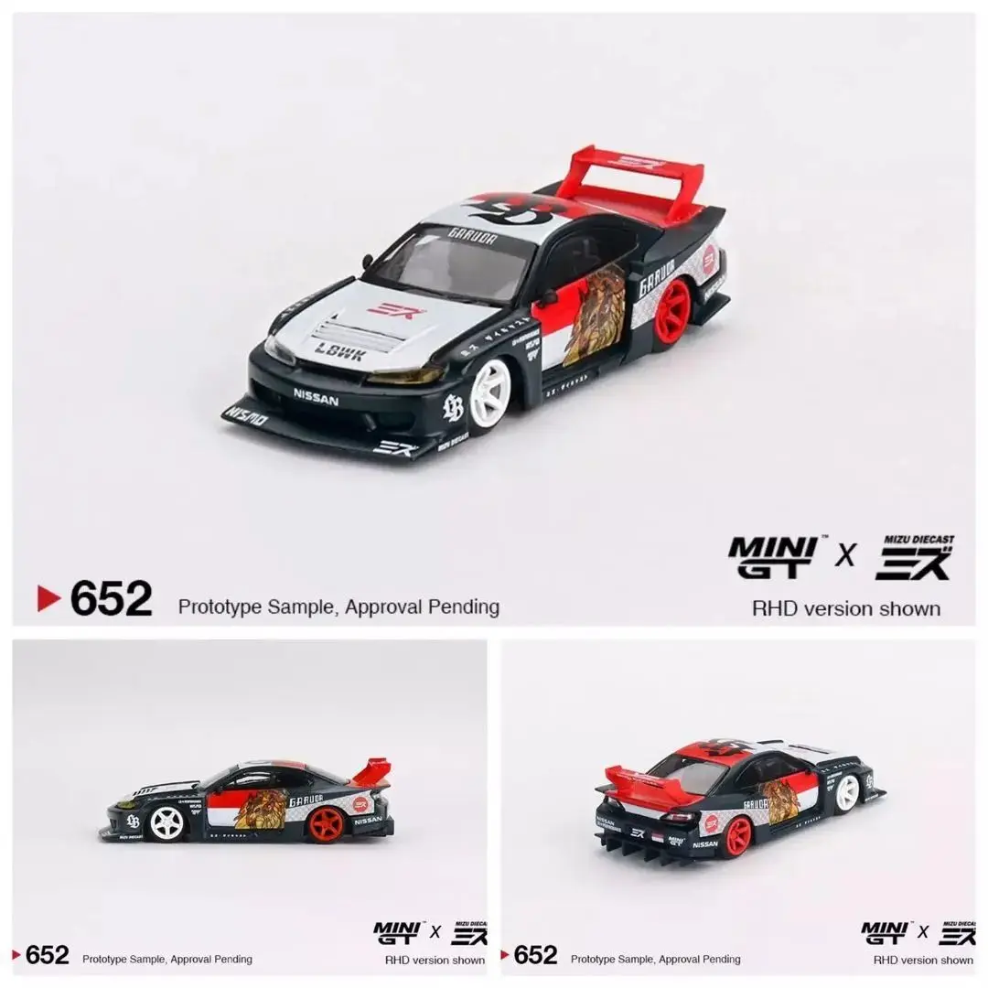 TSM Mini Gt 1/64 Minigt 652 NISSAN S15 SILVIA GT Garuda LBWK Varnish Chase Die-cast Alloy Car Model Collection