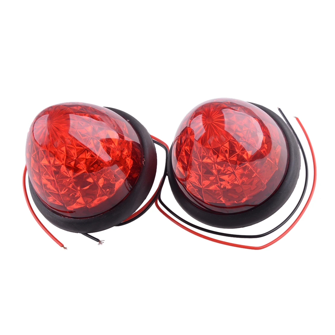 Cône de ruche rond rouge à 16 LED, 2 pièces, marqueur latéral, dégagement d'oeillets, lampe de couchage de cabine pour remorque camion 2W 24V