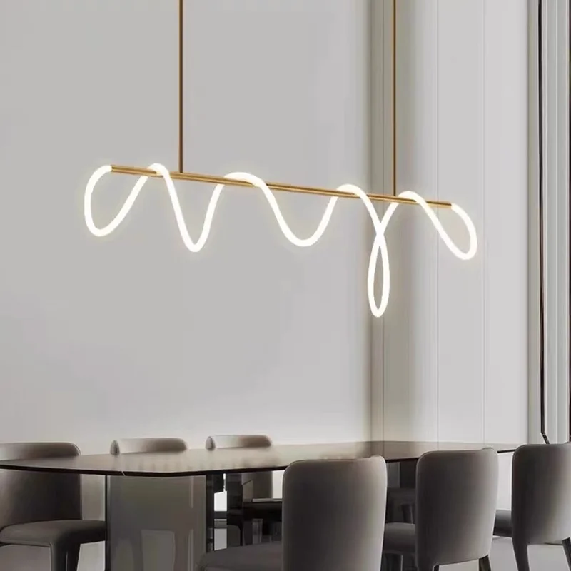 

Italian long chandelier Minimalist DIY designer chandelier Creative tube lamp Living Room Bedroom dining table light fixtures