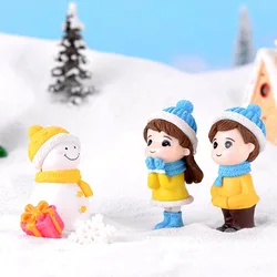 3 Pcs Winter Snow Lovers Creative Small Ornaments Handmade Snow Landscape Landscaping Cute Winter Couple Snowman Jewelry