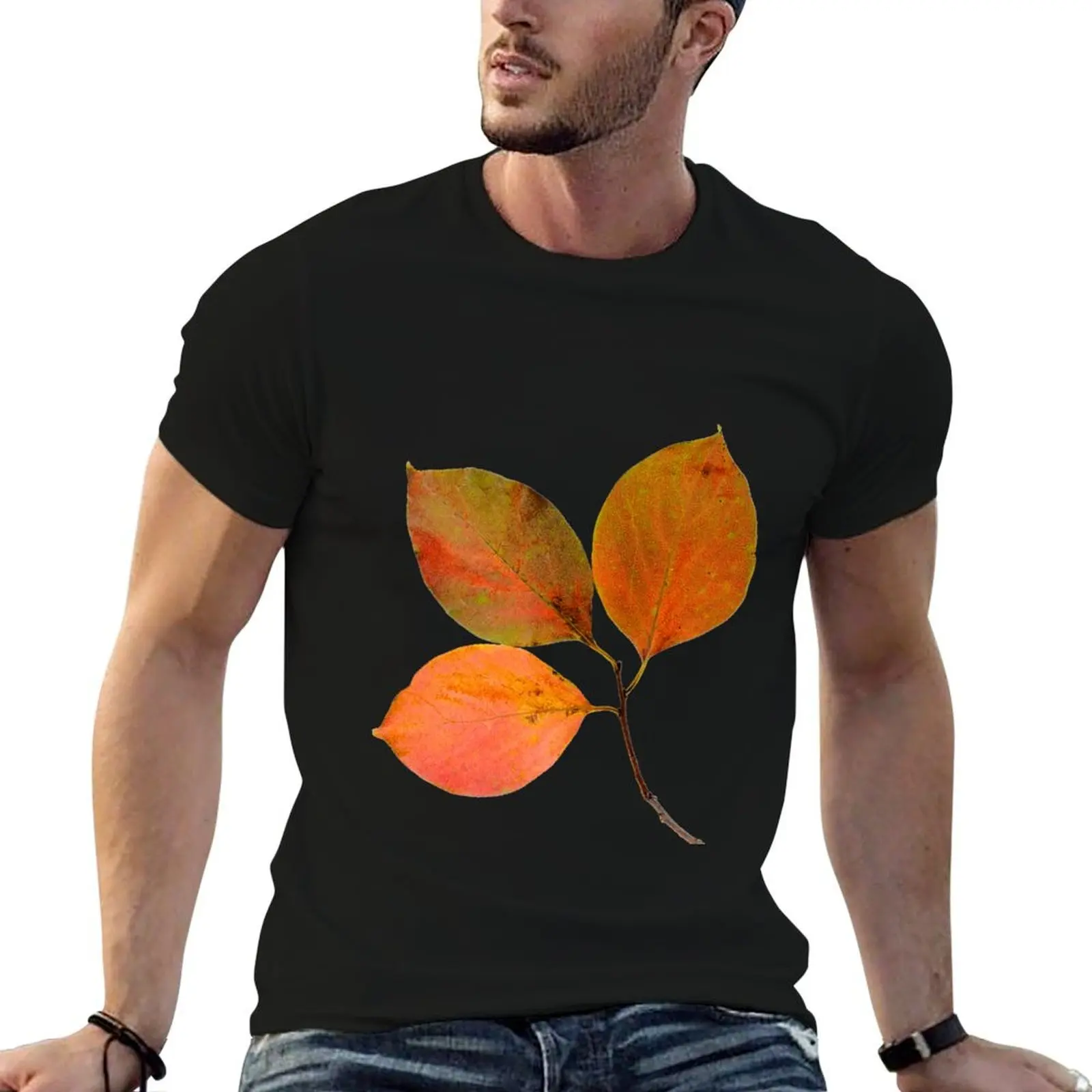

Close-up of Persimmon Leaves in autumn T-Shirt anime boys whites graphic shirts summer tops men tshirt