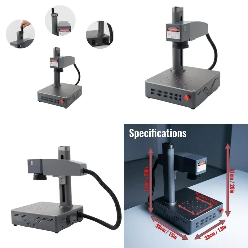 20W 30W 50W Fiber Laser Marking Machine for Stainless Steel Copper Plate Etching Metal Jewelry Engraving