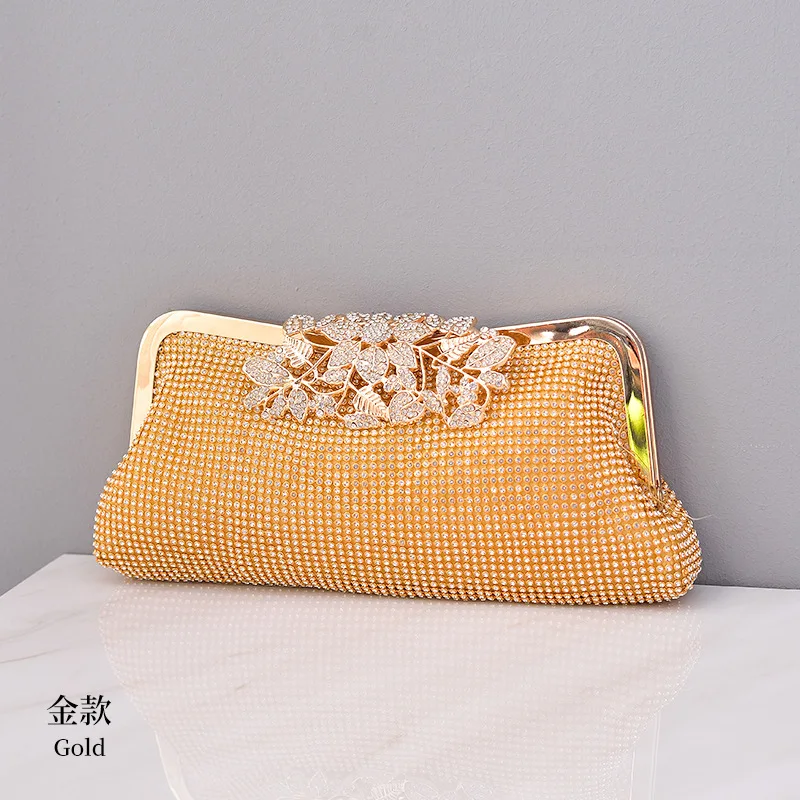 Luksusowa, ręcznie robiona kopertówka wieczorowa wysadzana diamentami, europejska i amerykańska moda, torebka wieczorowa, uniwersalna torba na ramię/przez ramię.