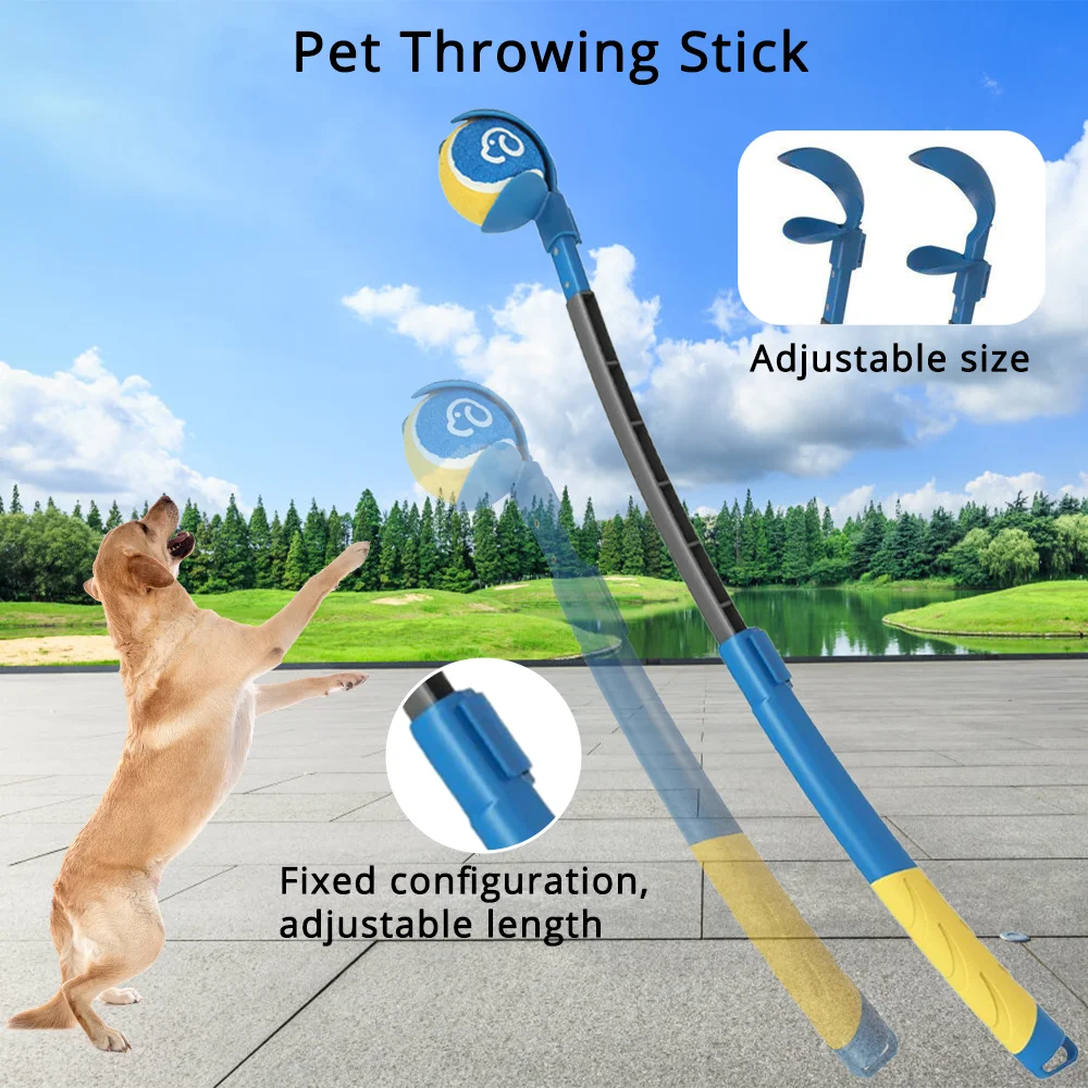

Pet Throwing Stick Tennis Ball Launcher Interactive Ball Picking Labour Saving Pet Training Toys Outdoor Dog Training
