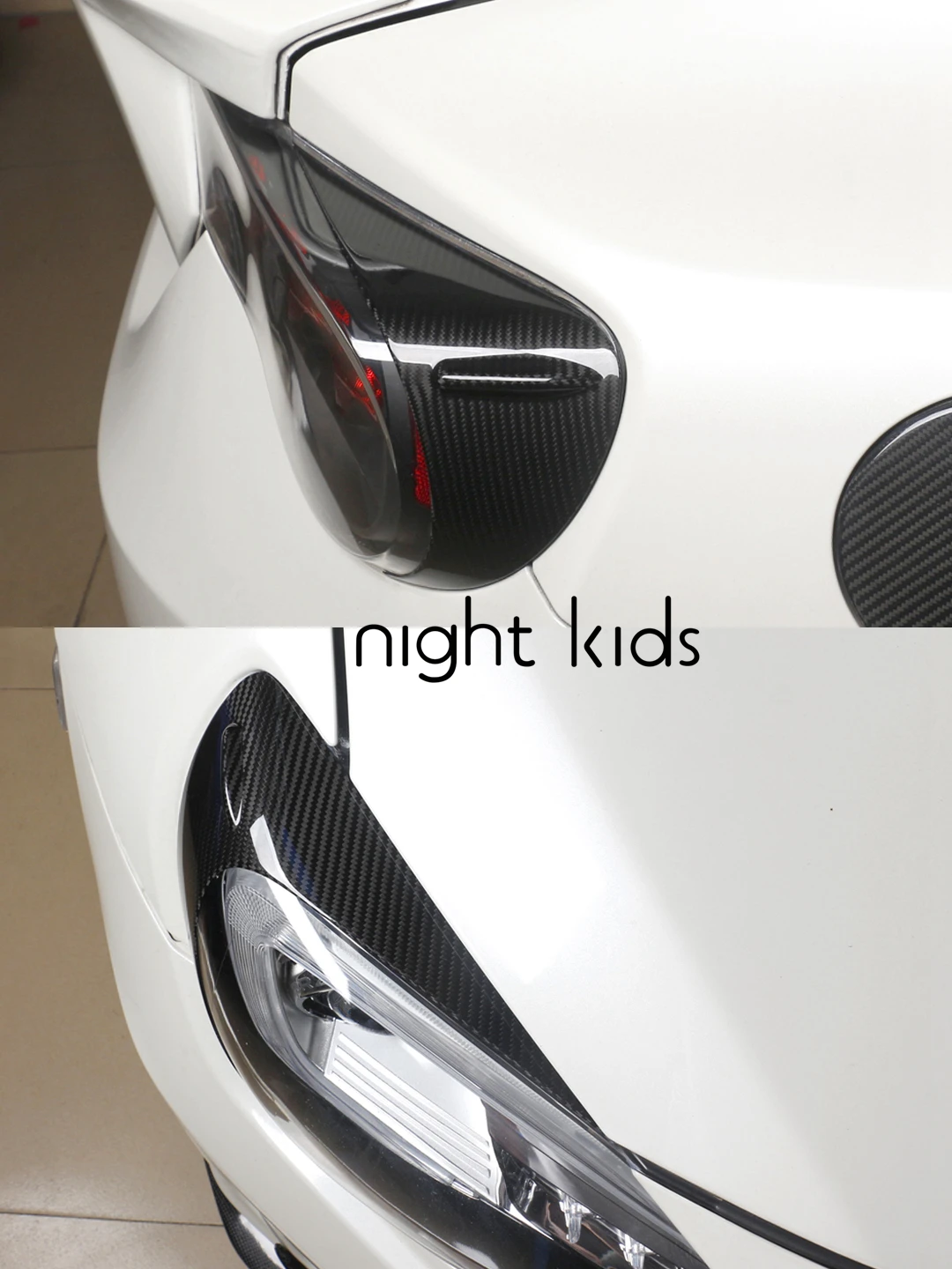 Night Kids for 2013-2020 Toyota GT86 Subaru BRZ Carbon Fiber Front and Rear Headlight Decorative Stickers Gen.1 BRZ 86 Carbon