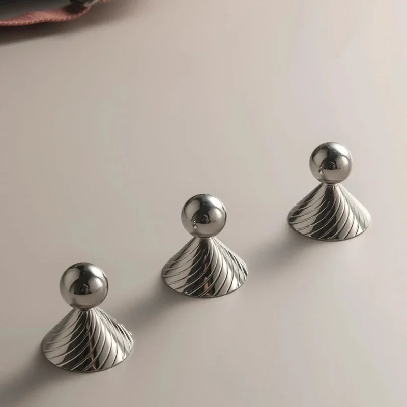 Unique Design Umbrella Shaped Small Knob High-end Silver Cabinet Knobs Kitchen Cupboard Handle Solid Brass Bedroom Drawer Knobs