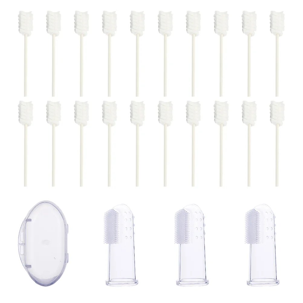 

Tongue Brush Cleaning Oral Stick Cleaner Disposable Baby Toothbrush Set Silica Gel Infant Gauze