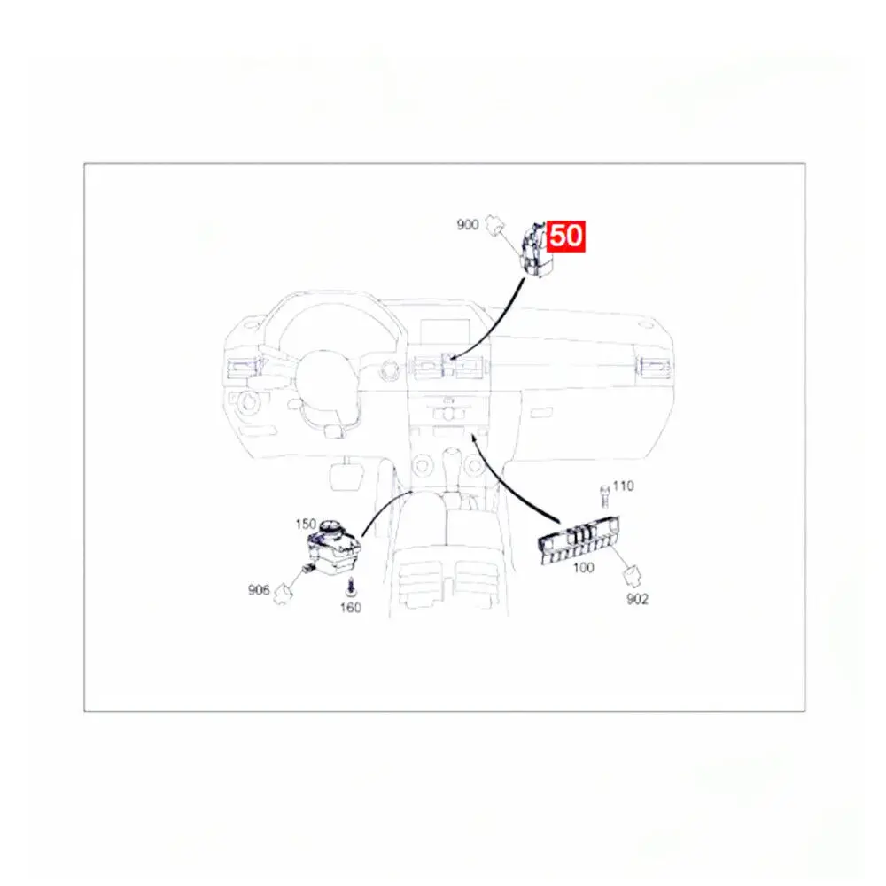 WXZOS Emergency Hazard Traction Control Switch for Mercedes 2012-2015 GLK-Class X204