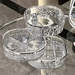 Rotating earrings, jewelry storage box, high-end exquisite new hairpin, hair band, necklace, stud earrings, dust box,