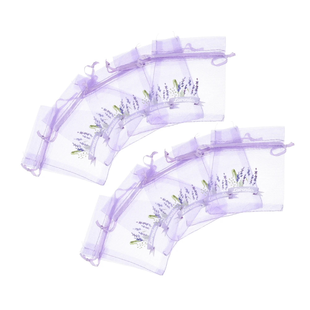 

10pcs Lavender Sachet Bags Empty Drawstring Mesh Gauze Light Purple Dryer Storage Jewelry Present Small Items