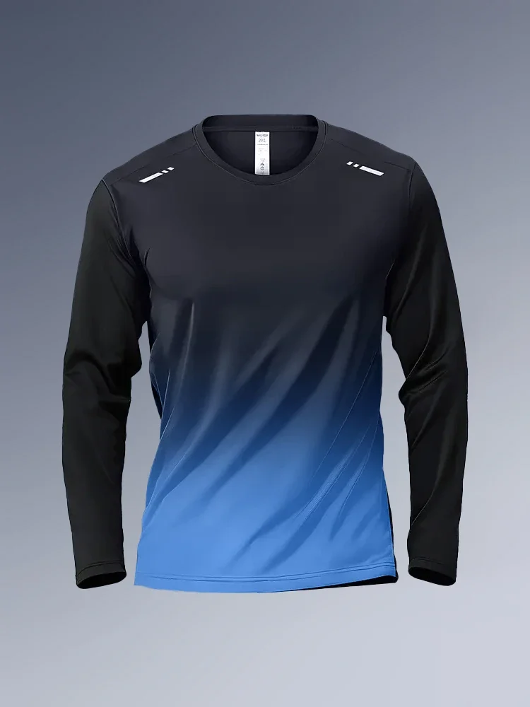 Camiseta de manga larga para hombre, ropa deportiva, ideal para primavera y otoño, de secado rápido, para entrenamiento y deportes, camiseta elástica para correr.