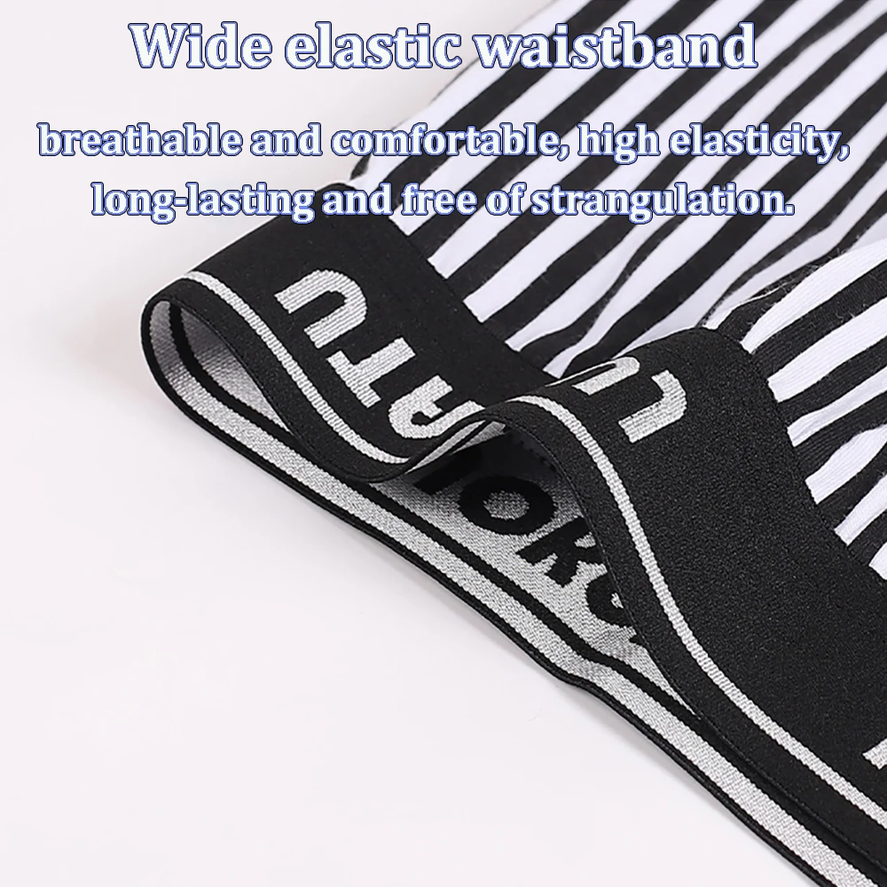 L-4XL свободные полосатые мужские трусы, хлопковые гигроскопические дышащие антибактериальные боксеры, высокоэластичные шорты, мужское нижнее белье