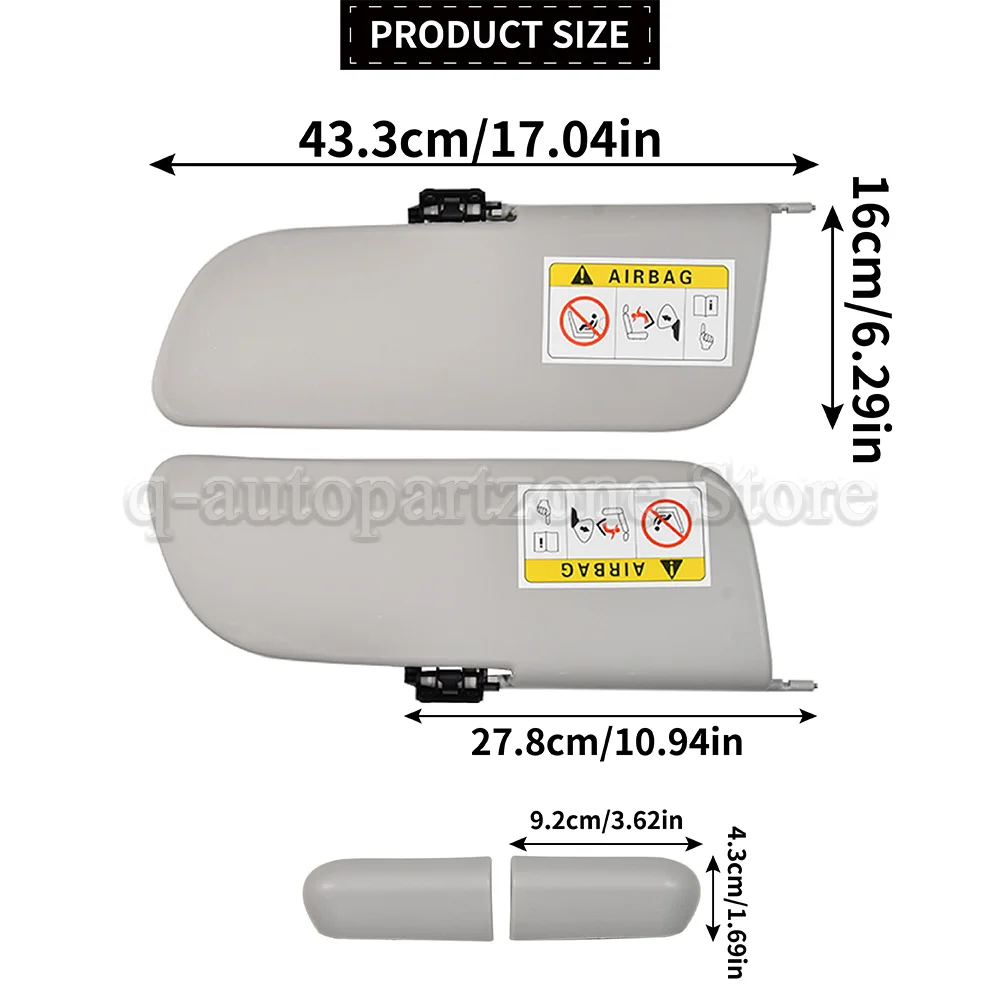 1613251480 A1613251480 für Citroen C3 2 Zenith 2009–2016, komplettes Sonnenblenden-Paar, L+R-Sonnenschutz-Board-Set – Detail 2