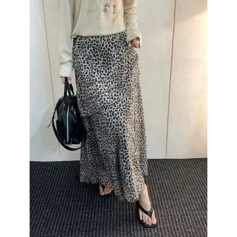 2026 Korean Leopard Print Irregular Skirt Design~ Feel Free To Match The Lazy Skirt