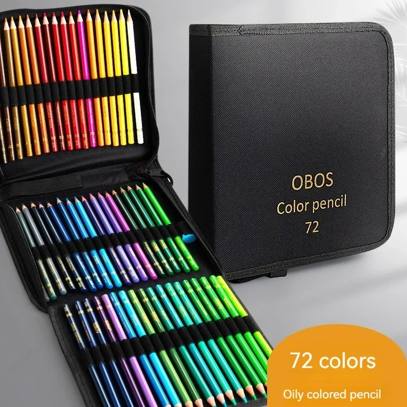 200/120/72/48 Kleurpotloden Olie/Aquarel Kleurpotloden met Doek Tas Voor Professionele Tekening schetsen Art Supplies