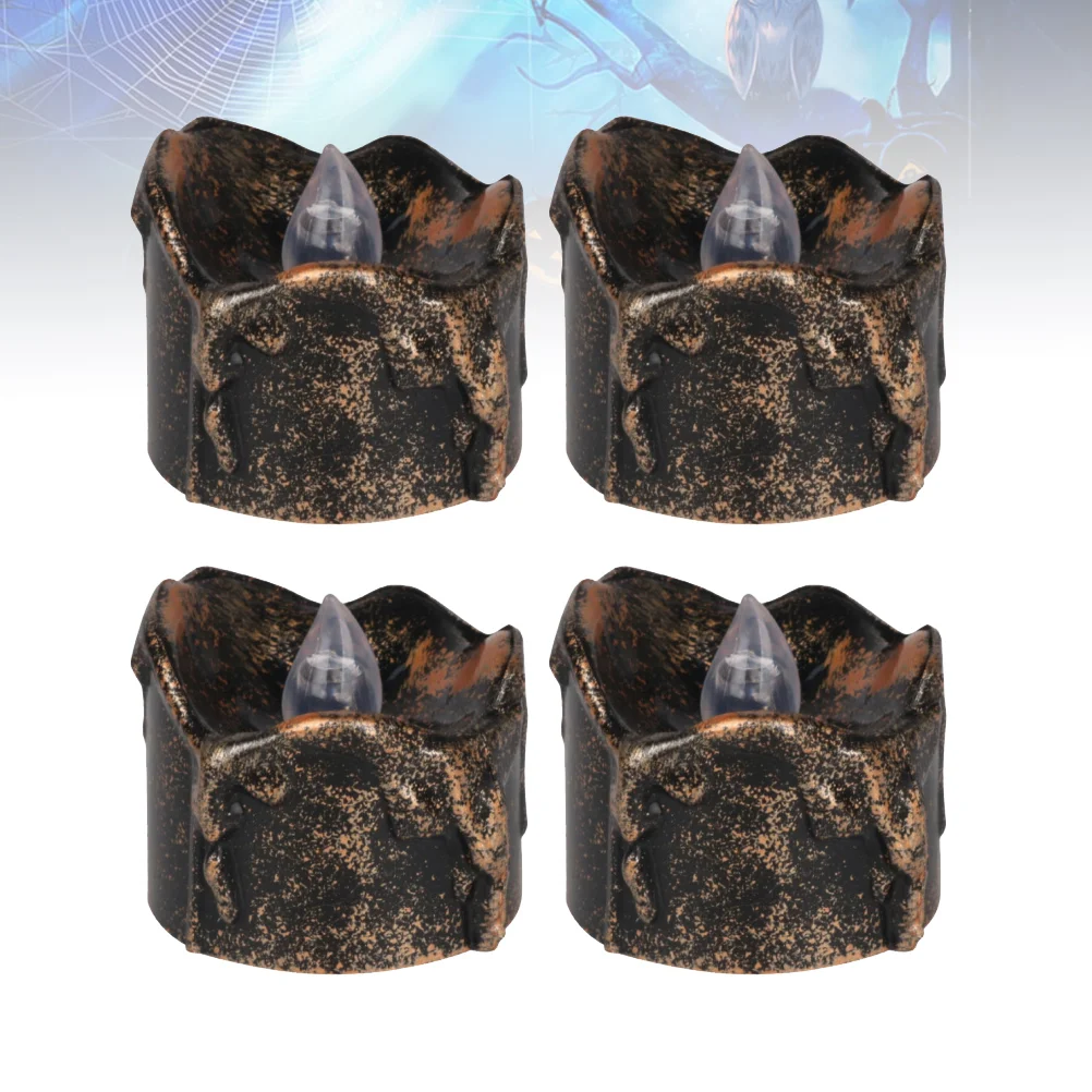 4 Pcs Lâmpada Velas Pretas Luz Elétrica LED Moda Casa Halloween