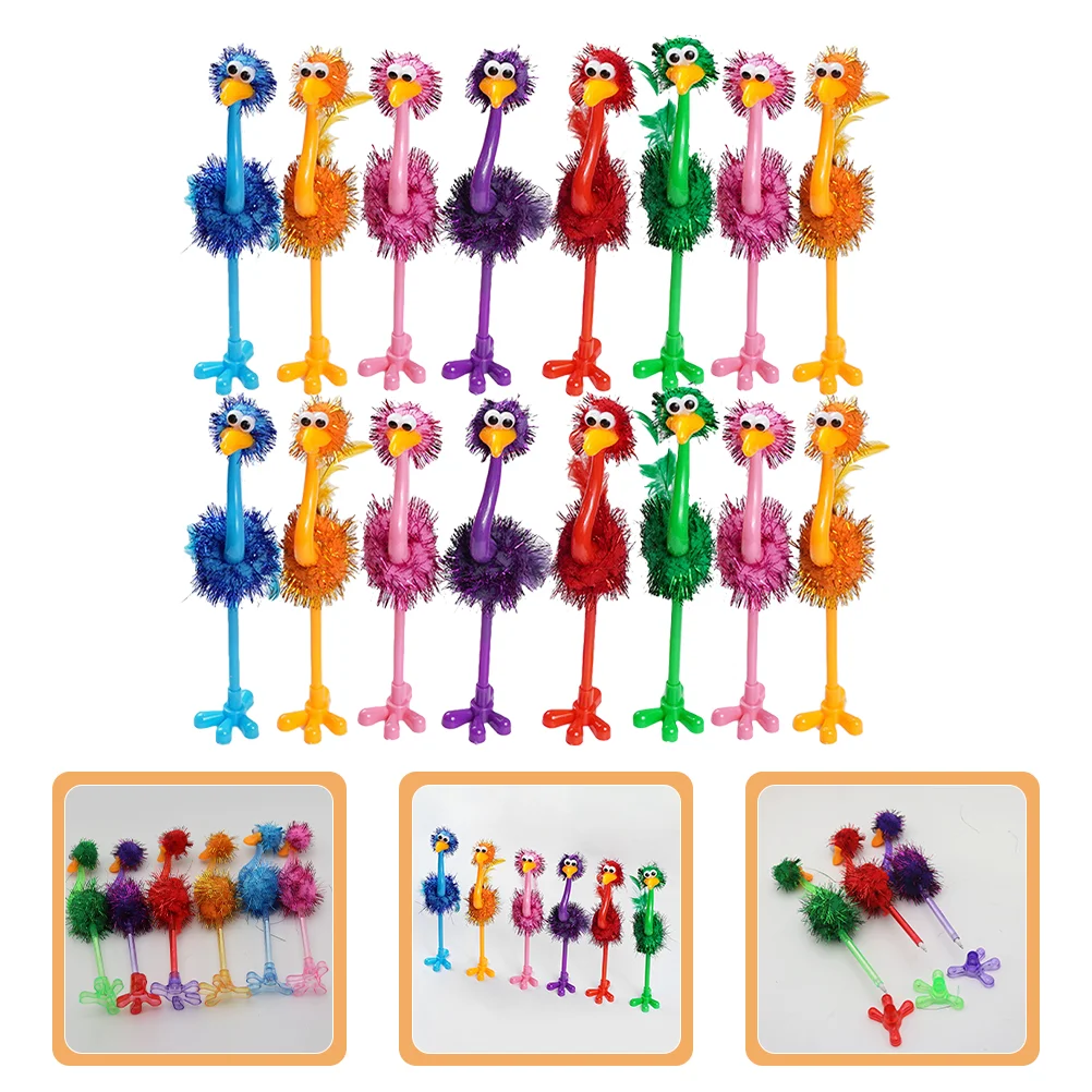 24 Pcs Korean Version Cartoon Animal Pen Student Plush Ball-point for Signature