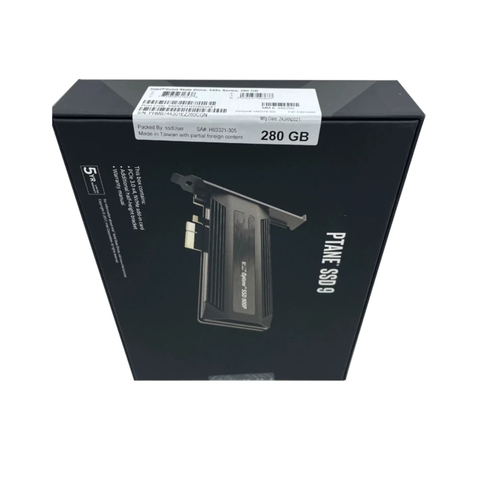 الدعم الأصلي Inter Optane 900p 280g Pci-e Aic Hhhl Plug-in Nvme Solid State Ssd