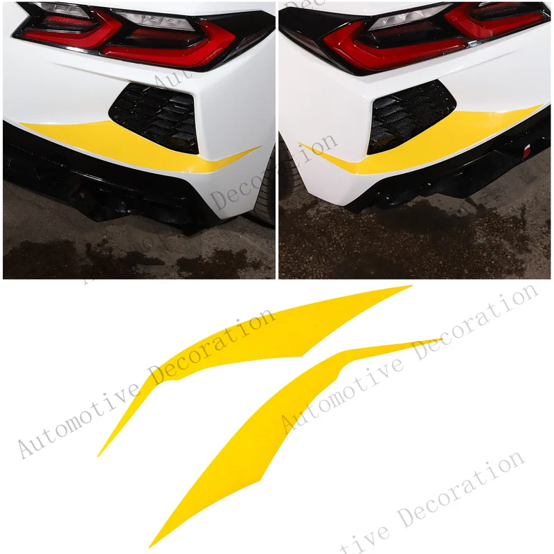 Z+ Yellow Rear Air Intake Overlay Graphic Decal Vinyl Sticker For Corvette C8 20-23