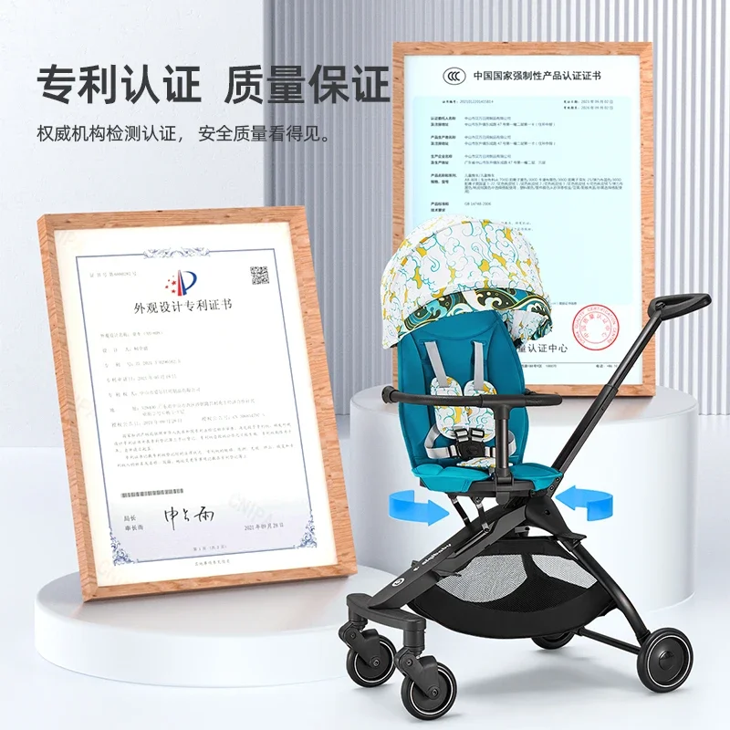 Baby Walking Artifact High View Parachute Light Folding Baby Stroller Can Sit on Lying Baby Stroller in Both Directions