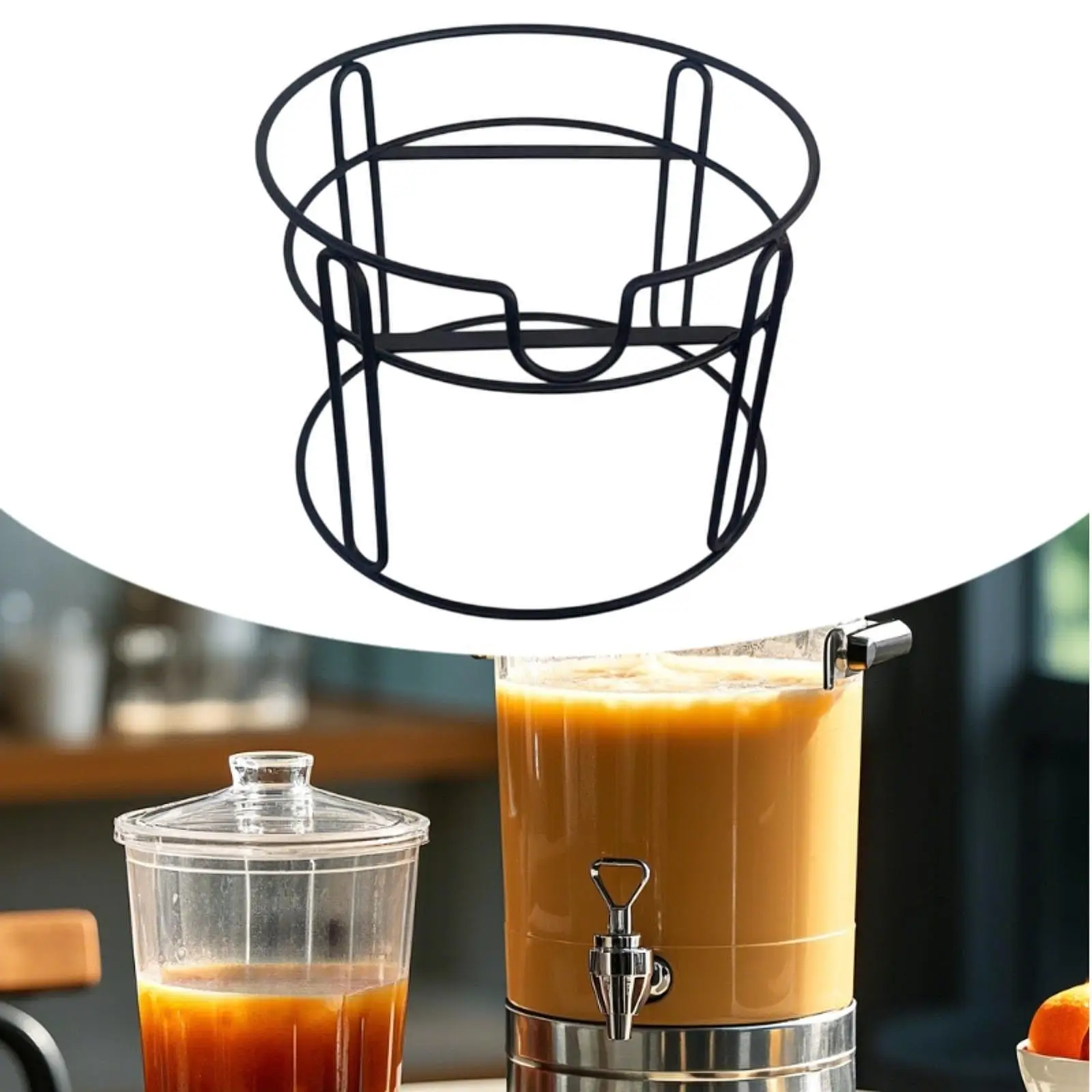 

Drink Dispenser Stand Iron Party Drink Basket for Home Countertop Daily Use