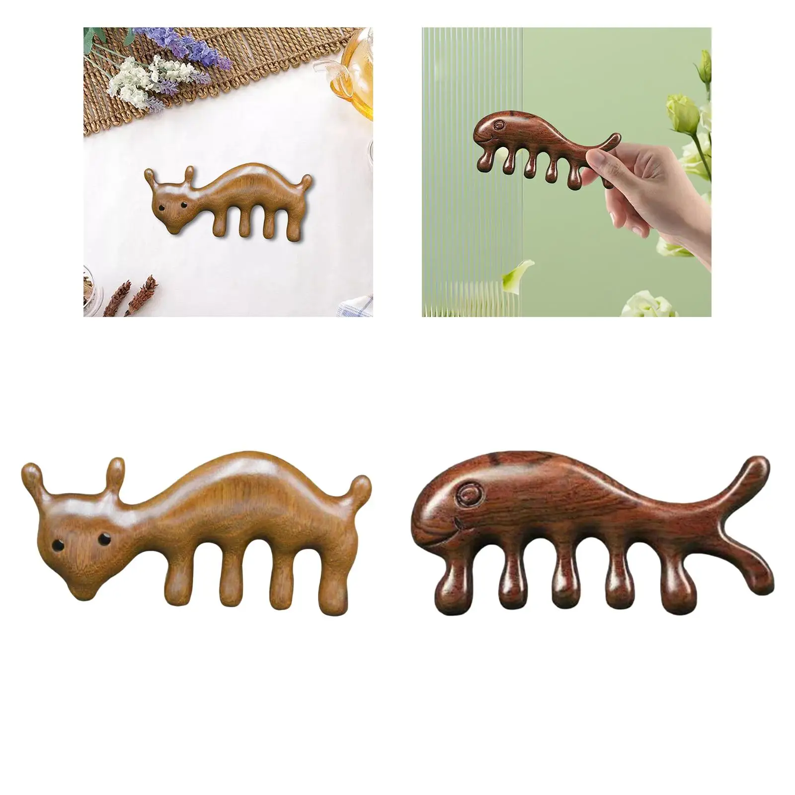 

Деревянная массажная расческа для кожи головы, ручная многофункциональная ручная расческа для шеи и глаз