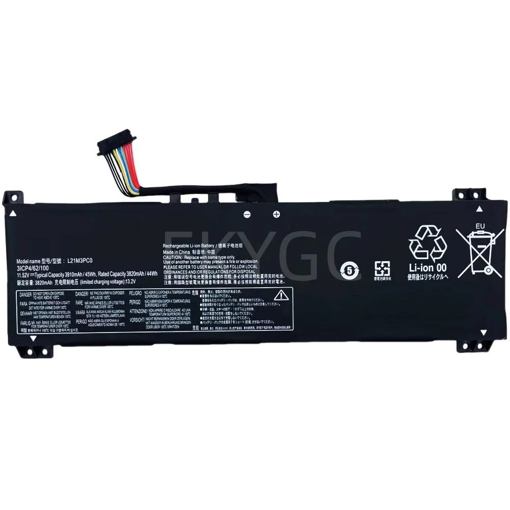 New Laptop Battery L21M3PC0 11.52V 45WH 3910mAh High Quality For Lenovo IdeaPad Gaming 3 15IAH7 15ARH7