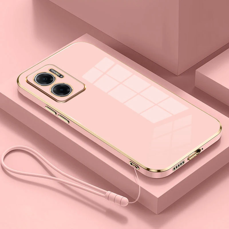 For Xiaomi Redmi 10 Prime + 5G Case Luxury Square Plating Redmi Note 11E Phone Case ShockProof Silicone Back Cover Fundas