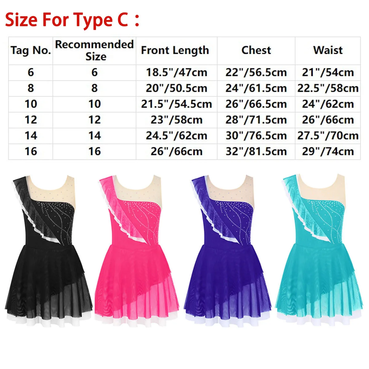 Rhinestone Figure Ice Skating Dress Child Girls Gymnastics Leotard Ballroom Ballet Dance Costume Training Performance Clothing