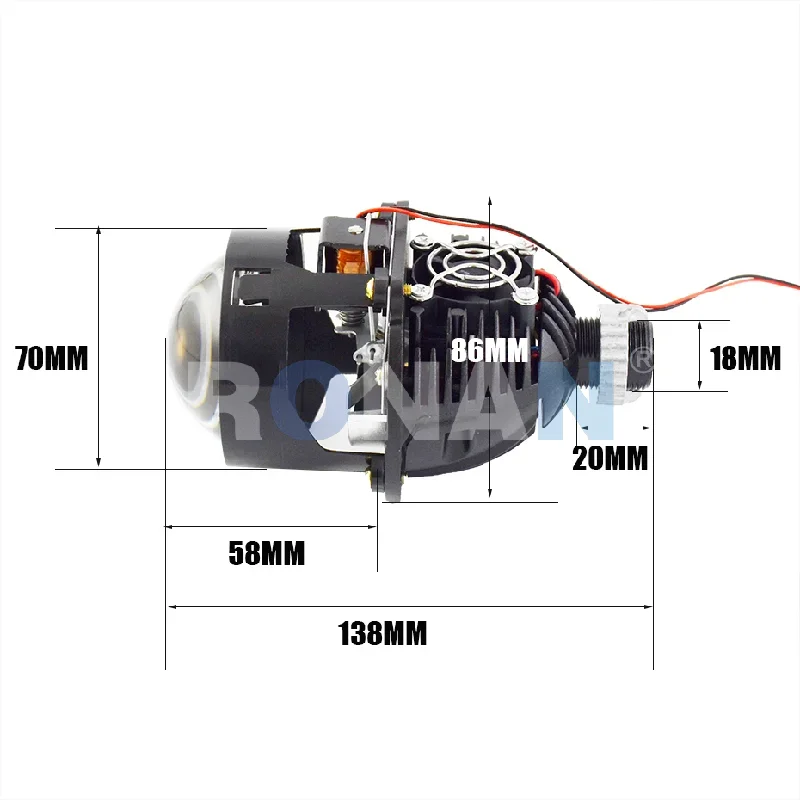 Ronan 2.5 pollici 42W 6000K HD bi-led proiettore lente doppio chip LED per H1 H4 H7 9005/9006 Socket Car Lossless aggiornamento Retrofit