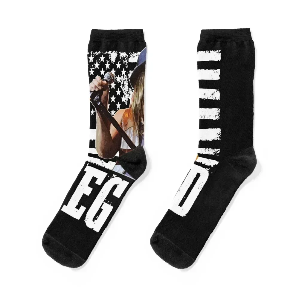 

Distressed American Flag Name Music Kid Rock Legend Socks sport designer brand football Climbing Socks Girl Men's