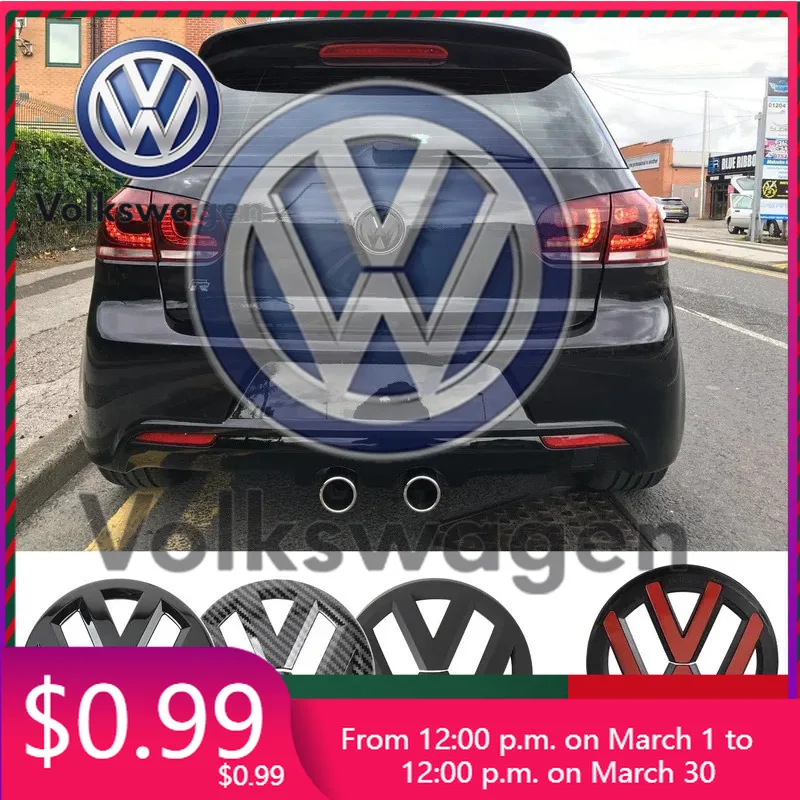 

Car Sticker 2Pcs Car Front Grill/Rear Emblem Lid Covers Logo Sticker For Volkswagen VW POLO Scirocco GOLF 5 6 7 8 MK5 MK6 M