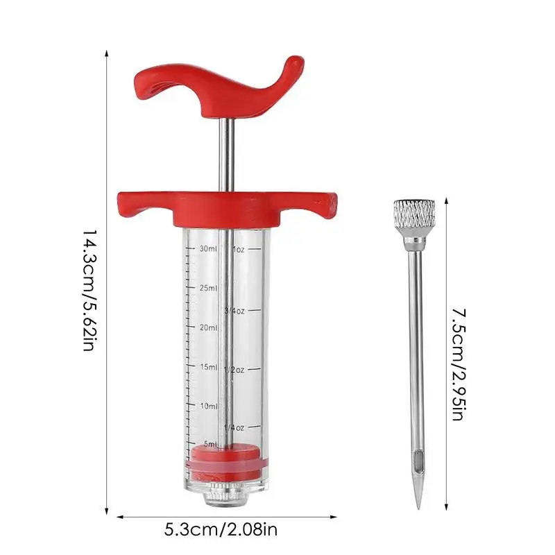 BBQ Meat Injector Turkey Baster Syringe Stainless Steel Needle Marinade Injector Turkey Chicken Syringe Sauce Injection BBQ Tool