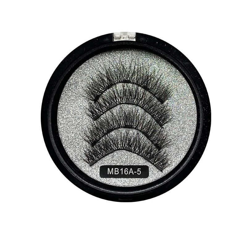 Conjunto de cílios postiços magnéticos, atração magnética, cinco cílios magnéticos, cola reutilizável, maquiagem para os olhos sem cola