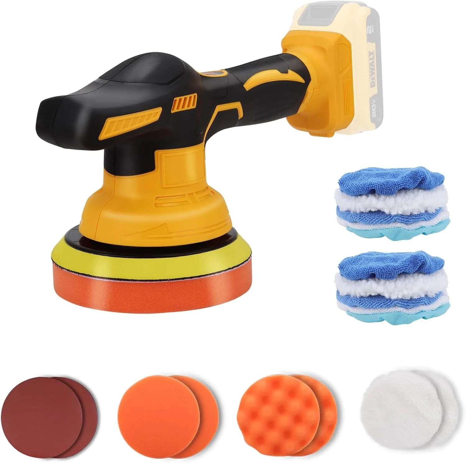 Cordless Car Polisher 8 Gears Adjustable Auto Electric Waxing Sanding Sealing Glaze For Makita/Dewalt/Milwaukee 20V Battery pin