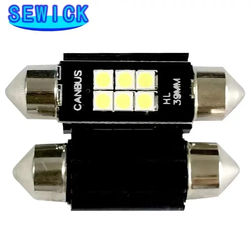 100Pcs Canbus NO ERROR C5W C10W LED Bulbs Festoon-31MM 36MM 39MM 41MM 3030 6SMD Car Interior Dome Reading Light 12V